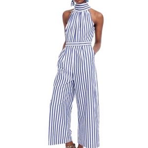 NWT J.Crew Striped Halter Jumpsuit